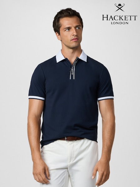 Hackett HS Golf Zip Placket Polo Shirt (W97990) | €172