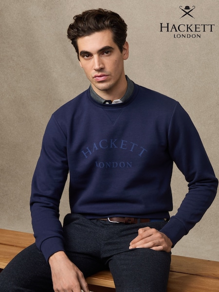Hackett Heritage Curved Logo Crewneck Sweatshirt (W97992) | €159