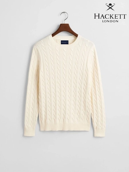 Hackett Pure Cotton Crew Neck Cable Jumper (W98013) | €184