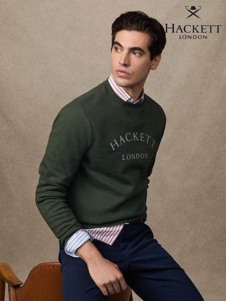 Hackett Heritage Curved Logo Crewneck Sweatshirt (W98014) | €159