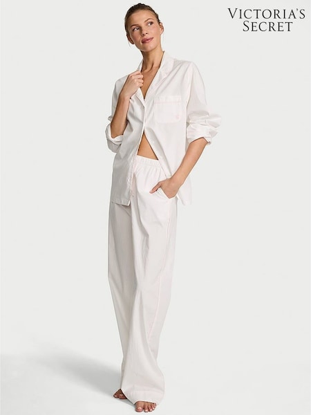 Victoria's Secret White Cotton Long Pyjamas Set (W98052) | €70