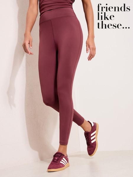 Friends Like These Burgundy Red Studio Wrap Over Leggings (W98072) | 187 SAR
