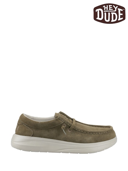 HEYDUDE Green Wally X Suede Shoes (W98101) | €120