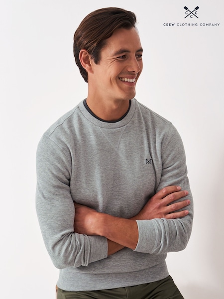Crew Clothing Grey French Rib Crew Neck Jumper (W98156) | €73
