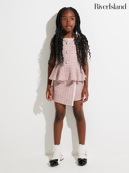 River Island Pink Girls Boucle Skort (W98355) | €28