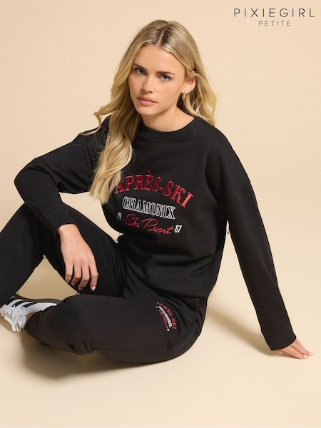 PixieGirl Petite Black Apres Ski Sweatshirt (W98419) | R$ 285