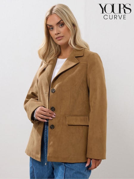 Yours Curve Brown Suede Blazer (W98428) | €83