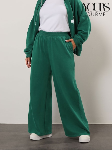 Yours Curve Green Wide Leg Joggers (W98436) | €36