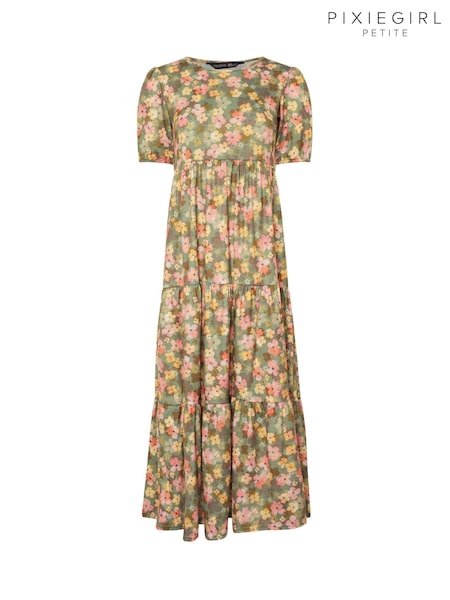 Verde - PixieGirl Petite Tiered Maxi Dress (W98461) | R$ 345