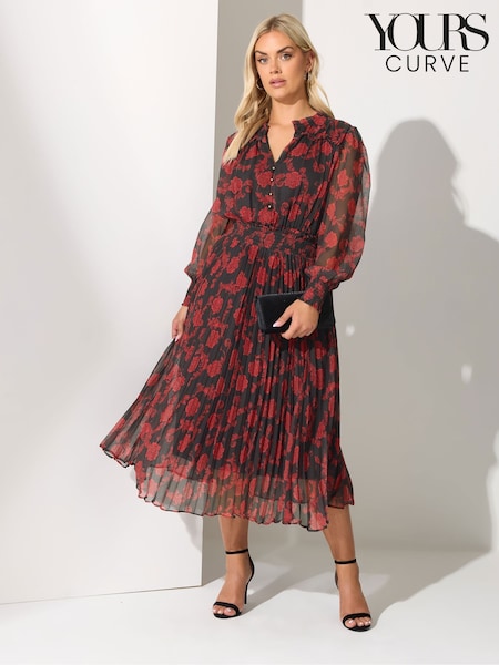 Yours Curve Black London Pleated Shirt Dress (W98478) | €83