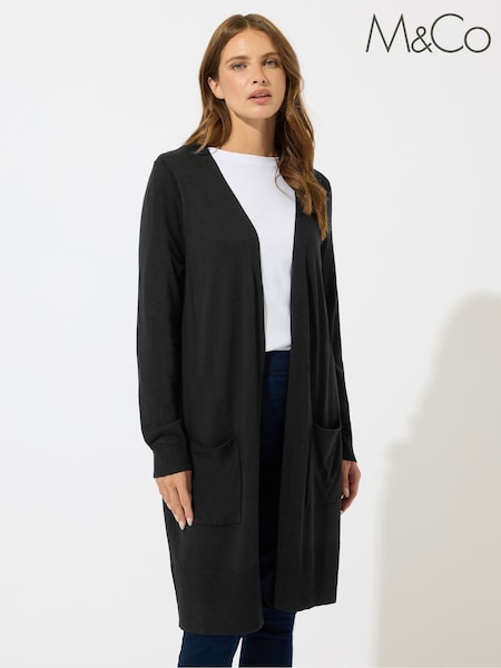 M&Co Black Longline Cardigan (W98479) | €45