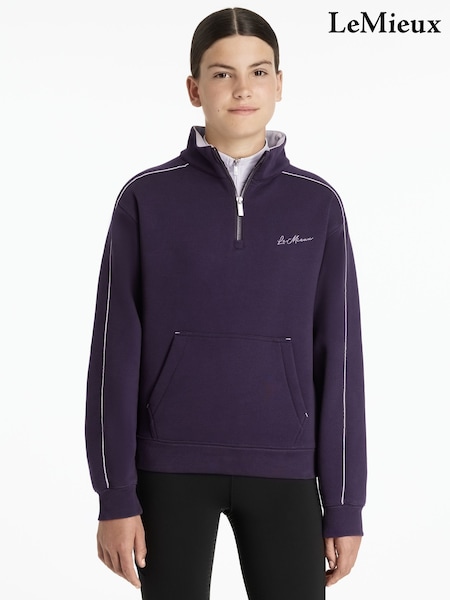 LeMieux Purple Young Rider Kate Quarter Zip Sweat Jumper (W98502) | €60