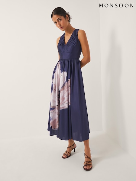 Monsoon Sylvia Floral Print Satin Midi Dress (W98517) | R$ 1.380