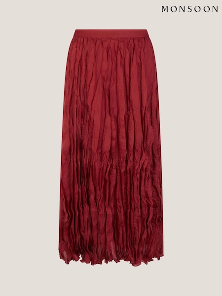 Monsoon Red Odessa Crinkle Maxi Skirt (W98520) | 4,146 UAH