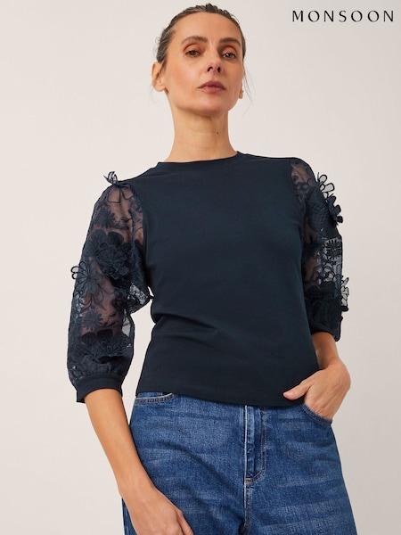 Monsoon Embellished Floral Print Blouse (W98547) | R$ 445
