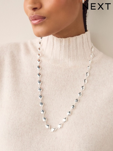 Silver Tone Twisted Chain Necklace (W98596) | €37