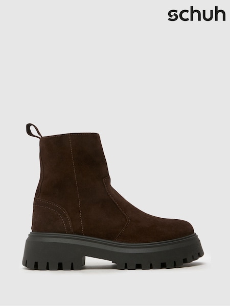 Castanho - Schuh Ander Suede Chunky Boots (W98662) | R$ 690