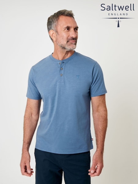 Saltwell Grandad Collar Cotton Jersey T-Shirt (W98751) | R$ 195