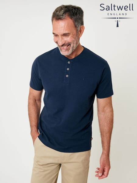 Saltwell Grandad Collar Cotton Jersey T-Shirt (W98755) | R$ 195