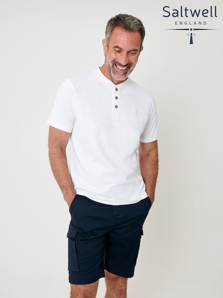 Saltwell Grandad Collar Cotton Jersey T-Shirt (W98757) | R$ 195