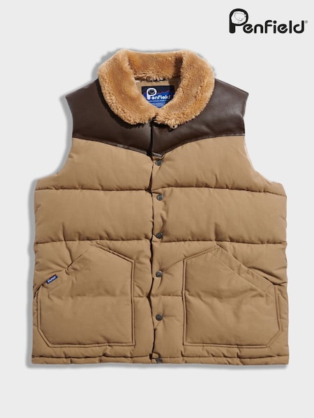 Penfield Brown Mens Rockwool Vest (W98792) | € 234