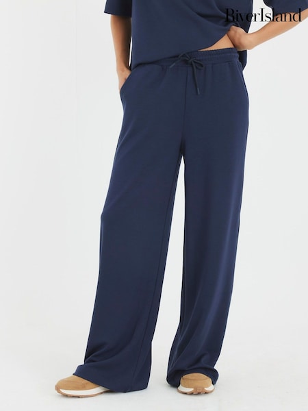 River Island Blue Premium Wide Leg Joggers (W98971) | €44