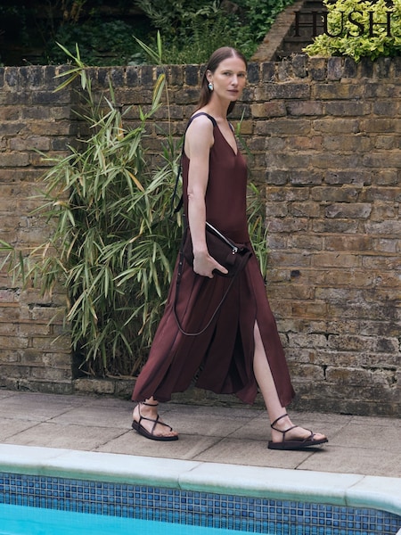 Hush Brown V-Neck Cami Top (W99115) | 297 QAR