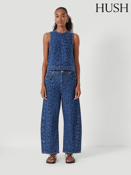 Hush Blue Cropped Bree Barrel Leg Jeans (W99119) | €154