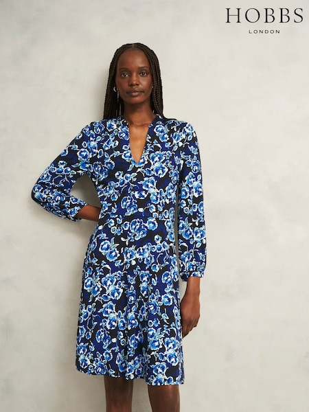 Hobbs Blue Petite Harper Jersey Dress (W99147) | €126
