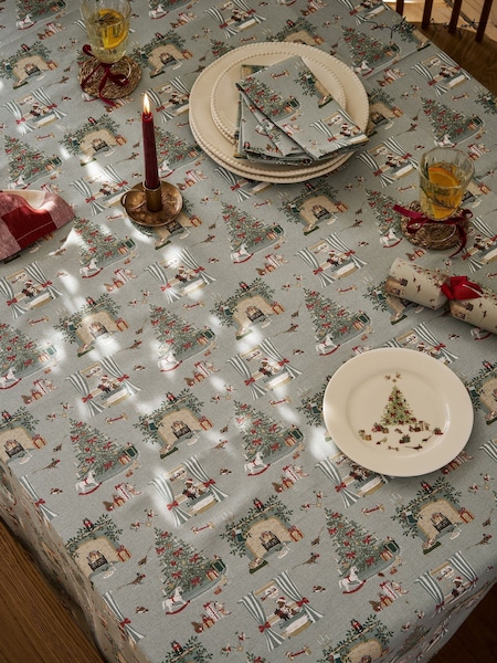 Sophie Allport Grey Blue Cosy Christmas Tablecloth (W99182) | R$ 790