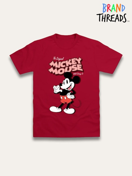 Brand Threads Red Mickey Mouse Print T-Shirt (W99369) | €34