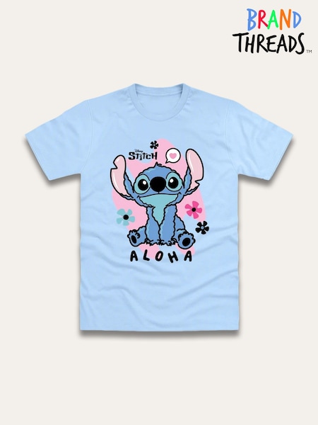 Brand Threads Blue Stitch Print T-Shirt (W99370) | AED105