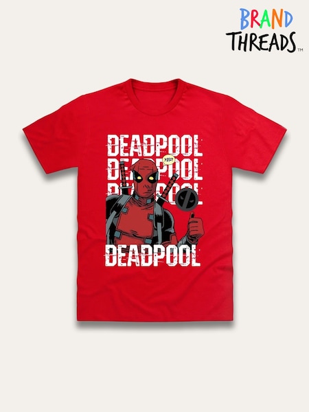 Brand Threads Red Deadpool Print T-Shirt (W99374) | €34