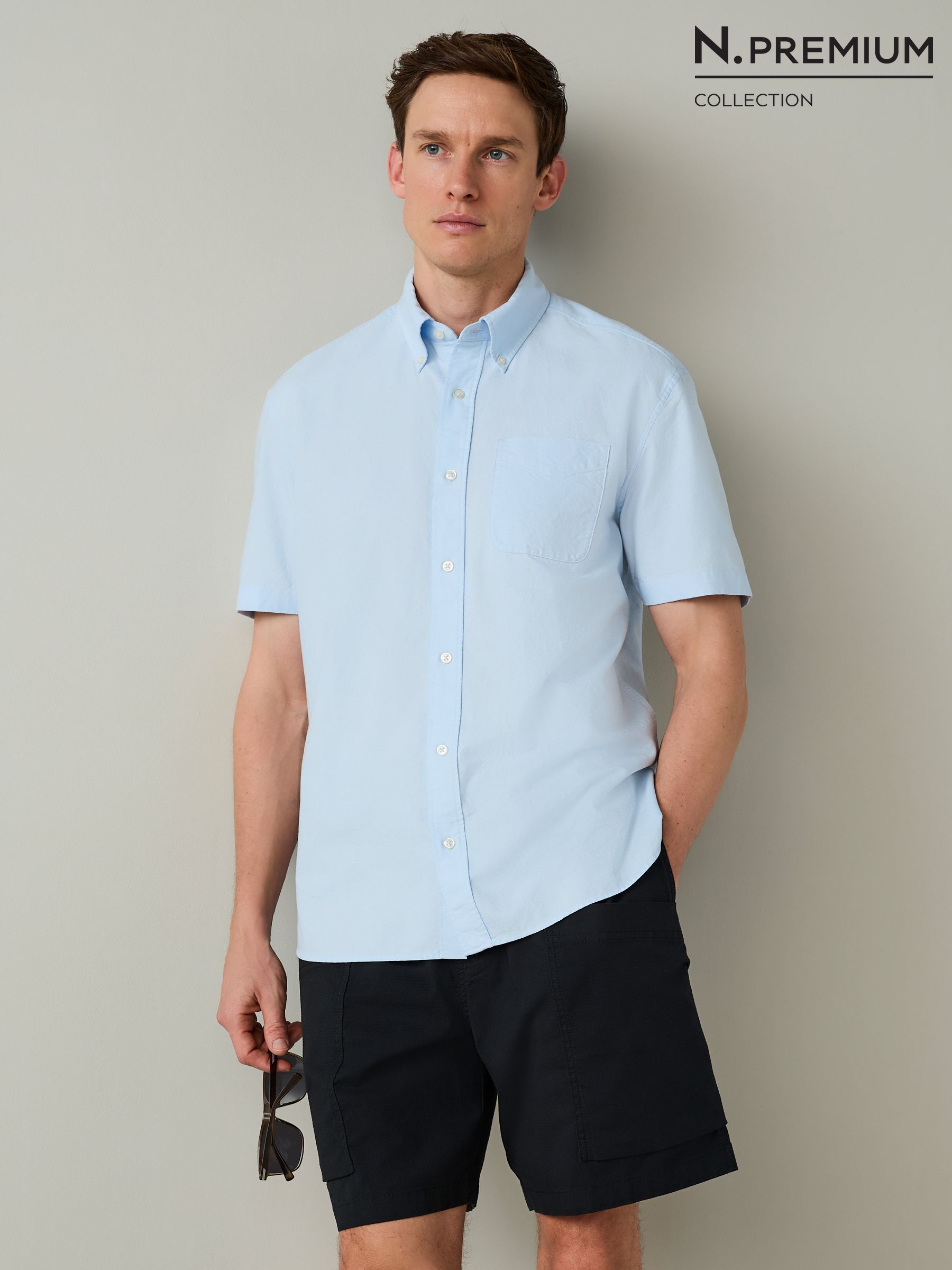 Buy Men's Shirts Short Sleeve Button Neck Online | Next Ukraine