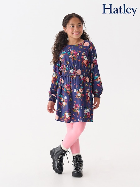 Hatley Blue Fall Floral Special Event Dress (W99530) | 198 QAR