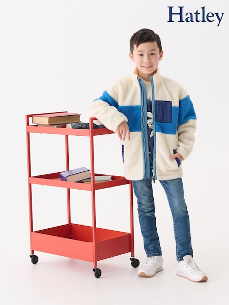 Hatley White Smoke Faux Sherpa Zip-Up Jacket (W99533) | €62