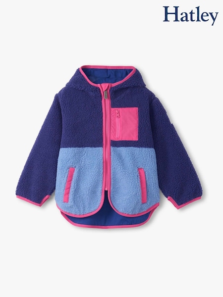 Hatley Blue Faux Sherpa Royal Blue Colourblock Jacket (W99536) | ‏233 ر.ق.