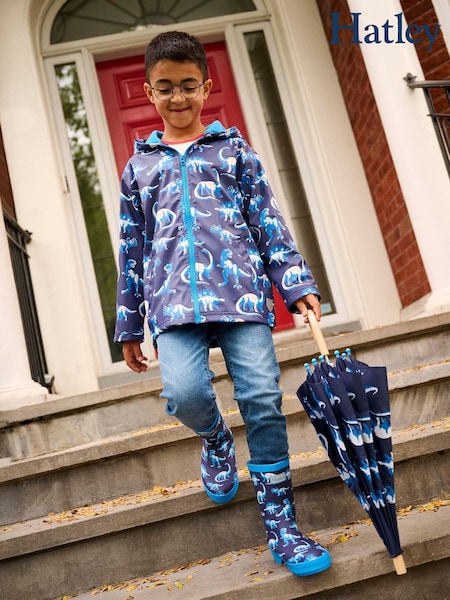Hatley Blue Painted Dinos Colour Chaning Rain Jacket (W99543) | AED245