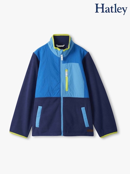 Hatley Blue Polar Fleece Blue Colour Block Jacket (W99546) | €62