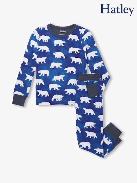 Midnight Polar Bear Bamboo Pyjamas Set (W99547) | €38