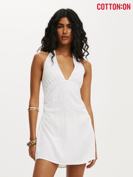 Branco - Cotton On Mini Haven Halter Neck Dress (W99557) | R$ 345