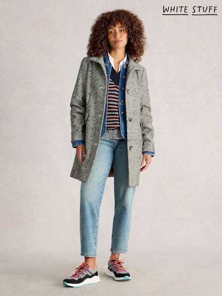 White Stuff Karla Tweed Wool Blend Coat (W99614) | R$ 1.480