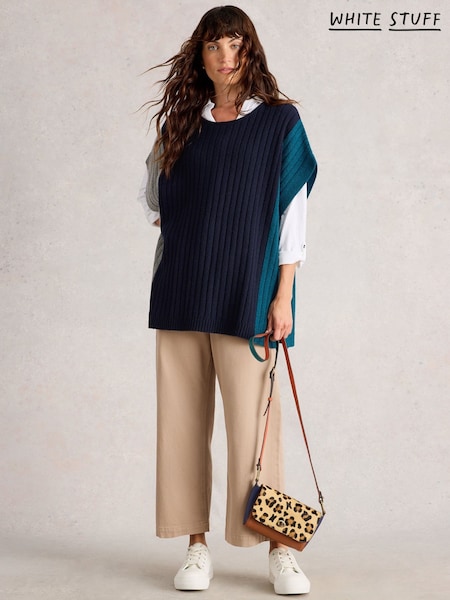 Azul - White Stuff Ava Knitted Poncho (W99628) | R$ 740