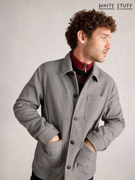 White Stuff Grey Houndstooth Worker Jacket (W99637) | €140