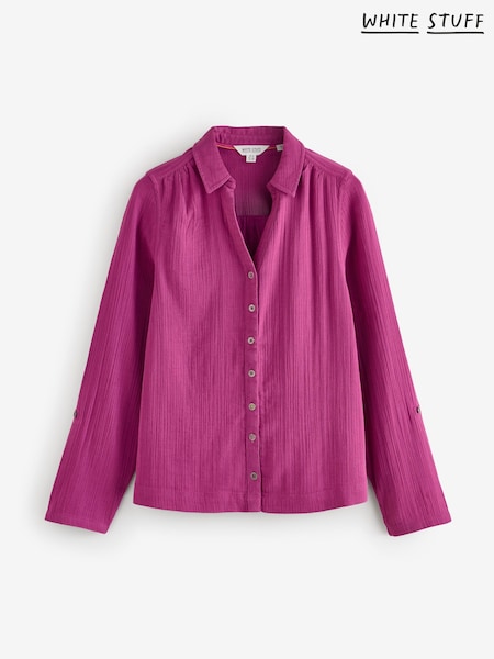 White Stuff Purple Annie Double Cloth Shirt (W99654) | R$ 445