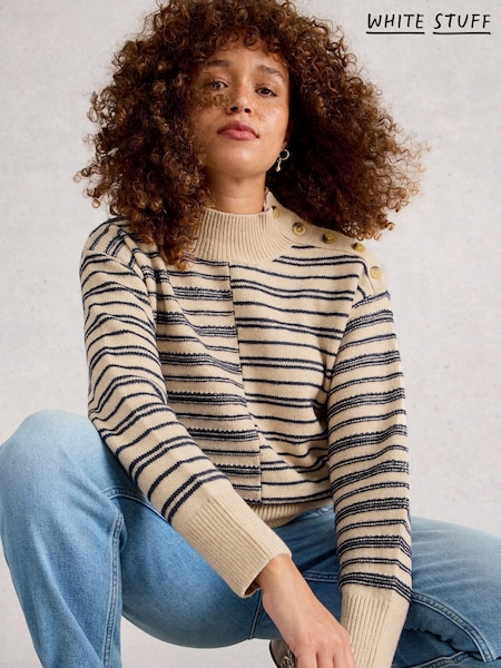 White Stuff Natural Mix Stripe Stand Jumper (W99659) | €83
