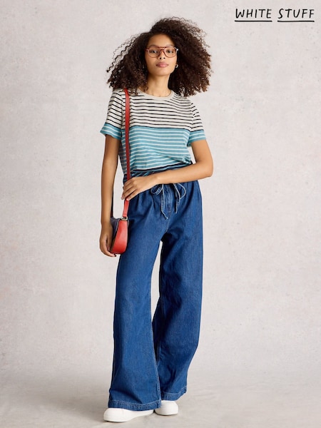White Stuff Clara Stripe Short Sleeve T-Shirt (W99698) | R$ 290