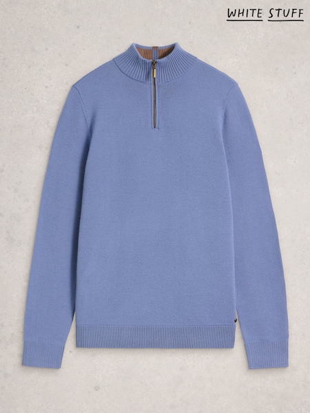 White Stuff Blue Newport Merino Funnel Jumper (W99710) | €99