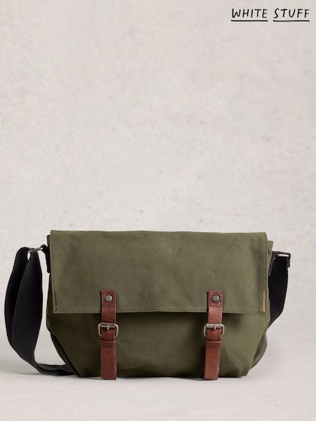 White Stuff Green Charlie Canvas Messenger Bag (W99720) | €97
