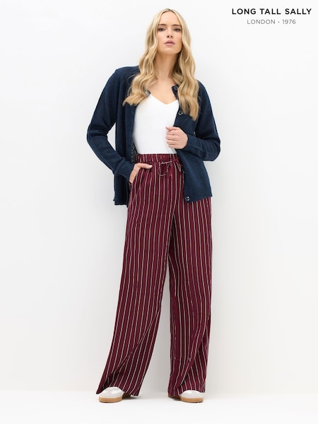 Long Tall Sally Red Wide Fit Wide Leg Trousers (W99959) | R$ 355